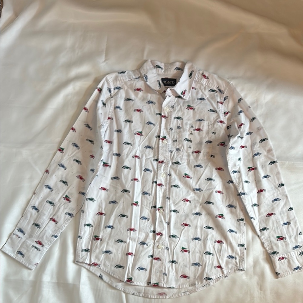 The Children’s Place Multicolor Car Print Shirt Boys Size Large (10/12) NWOT